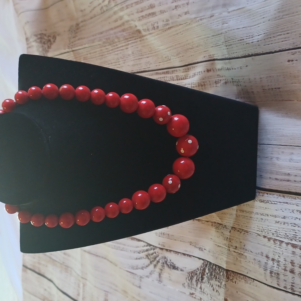 red bead necklace